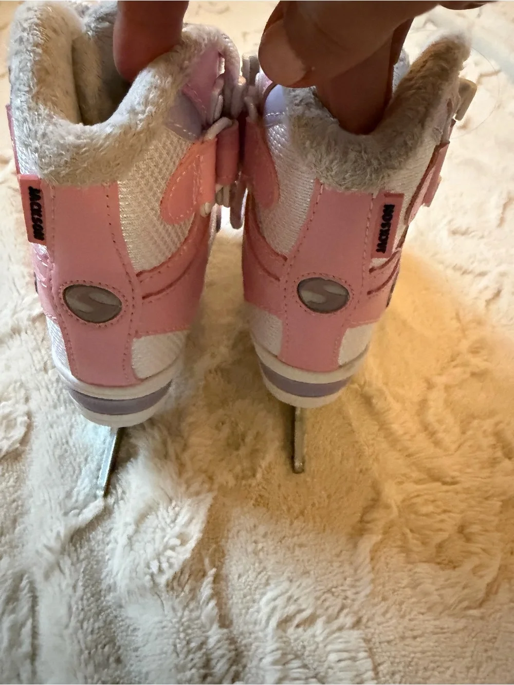 Girls Pink and White Figure Ice Skates